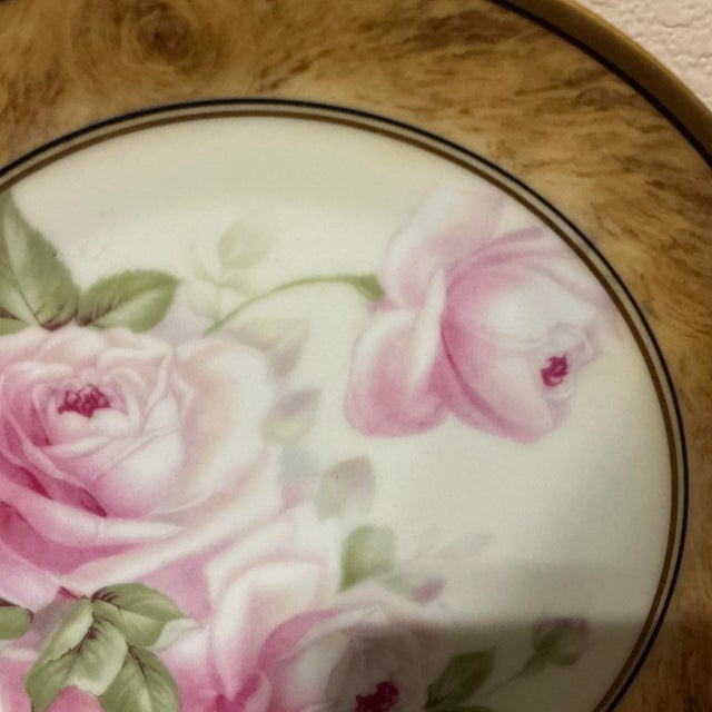 Ceramic Vintage Royal Munich Porcelain Rose Cabinet Plates – Pair For Sale - Image 7 of 12
