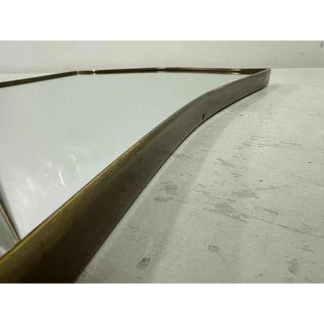 Goldenrod Italian Brass Mirror, 1950s For Sale - Image 8 of 12