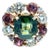 GIA-Certified Tourmaline, Diamond & Garnet Ring in 18k Yellow Gold, Size 7 For Sale
