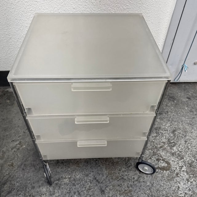 Antonio Citterio + Oliver Low for Kartell Matte Mobil Three Drawer Trolley For Sale - Image 11 of 12