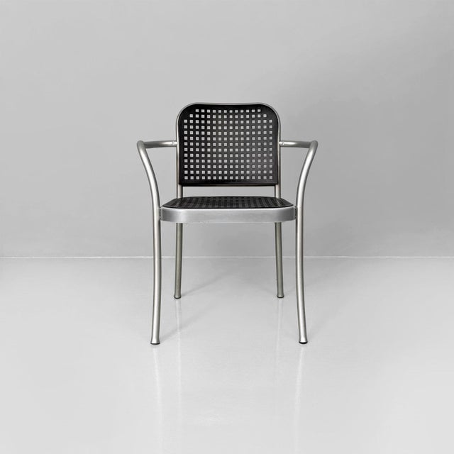 Italian modern chairs Silver by Vico Magistretti for De Padova, 1980s Chairs Model Silver with a satin-finished tubular...