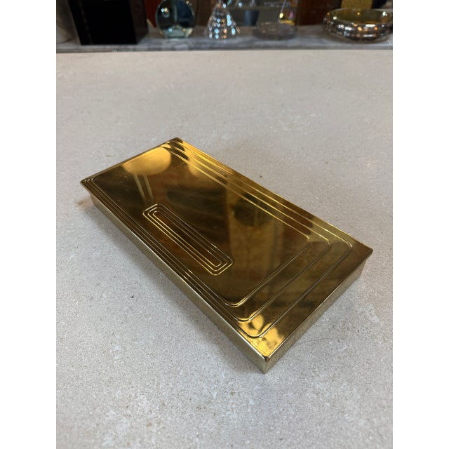 Vintage Brass Rectangular Lidded Box For Sale - Image 4 of 11