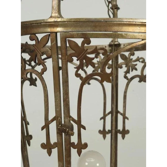 Antique French Solid Bronze Lantern For Sale In Chicago - Image 6 of 11