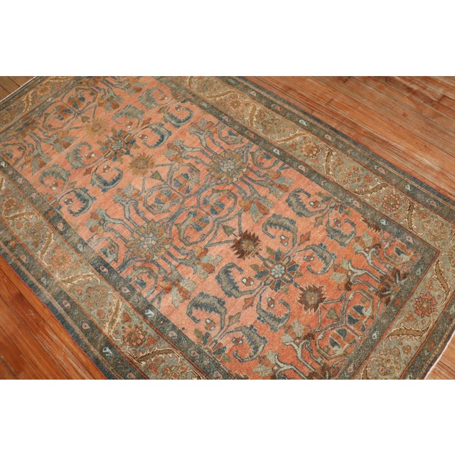 English Antique Zabihi Collection Persian Bibikabad Rug - 4'2" x 6'9" For Sale - Image 3 of 11