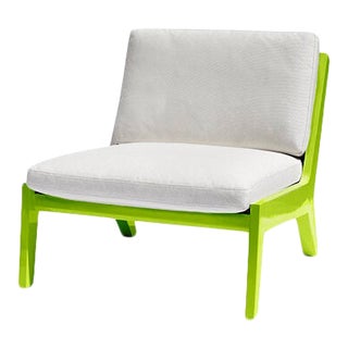 Portofino Outdoor Lounge Chair by the Drawing Room Atl - Handcrafted Mahogany in Premium Yacht Finish: Lime Green - Modern Outdoor Furniture For Sale