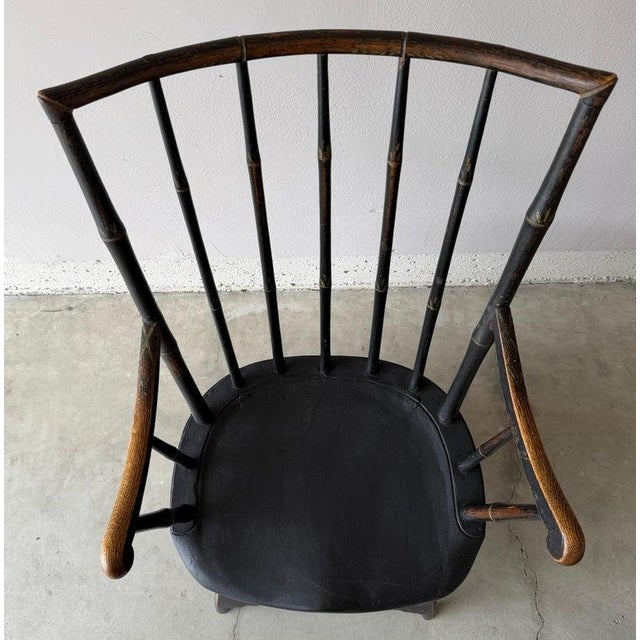 18th Century 19thc High Back Windsor Arm Chair From n.e. For Sale - Image 5 of 6