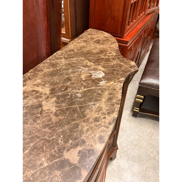 Gemstone Century Furniture Marble-Top Serpentine Buffet For Sale - Image 7 of 12
