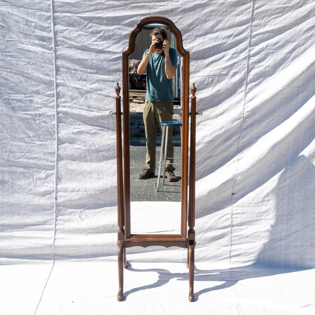 Ethan Allen Court Solid Cherry Hardwood Cheval Floor Mirror