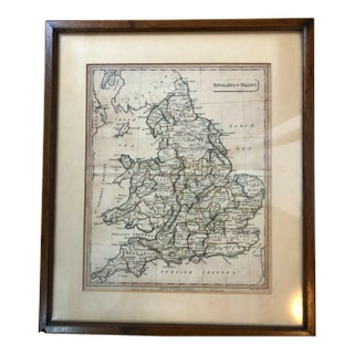 Antique Framed 1809 Map England & Wales Cadell Davies For Sale