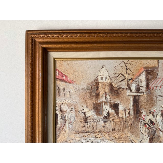 Boris Chezar (American, 1913–2008) Parisian Street Scene Oil and Sand on Canvas Painting, Framed For Sale In Miami - Image 6 of 11