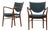 Armchairs in Rosewood and Fabric attributed to Finn Juhl, 1946, Set of 2 For Sale