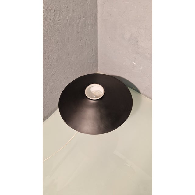 Table Lamp in Iron, Brass and Glass with Black Lampshade, 1950s For Sale - Image 9 of 11