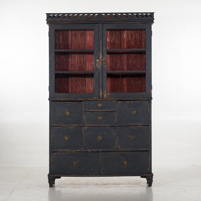 Black Bureau with Multiple Drawers, 1800s For Sale - Image 10 of 10