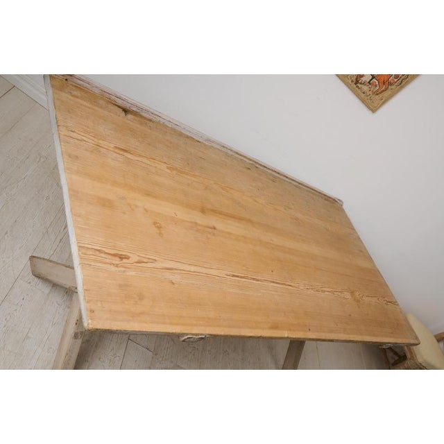 Brown Swedish Country Desk in Pine For Sale - Image 8 of 13