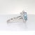 Trilliant-Cut Aquamarine Ring With Diamonds in 14k White Gold Size 7 For Sale - Image 4 of 7