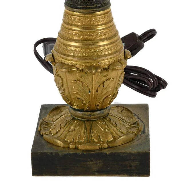 Metal Pair of Neoclassical Revival Winged Victory Figural Lamps, Bronze Doré, 20th Century For Sale - Image 7 of 10