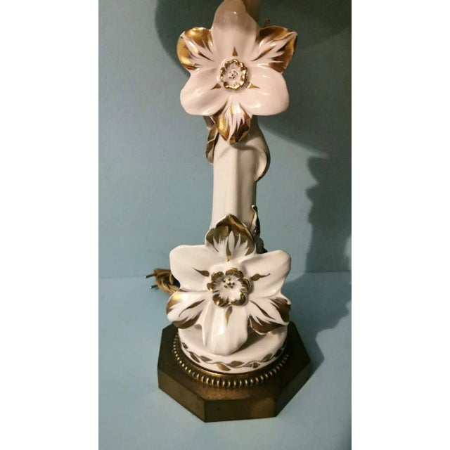 Art Noveau French Porcelain Lamps, 1950, Set of 2 For Sale - Image 9 of 13