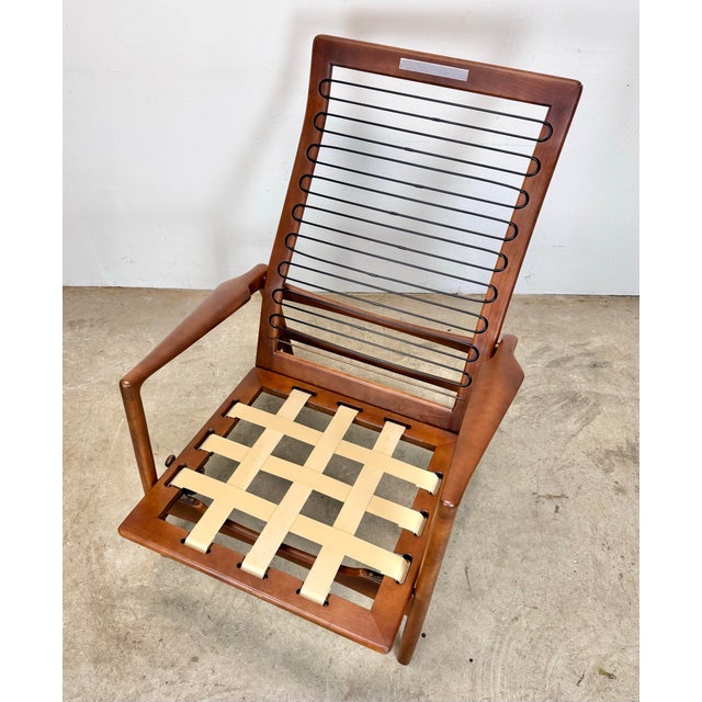Wood Mid Century Danish Modern Restored Reclining Armchair Lounge by Kofod Larsen For Sale - Image 7 of 12