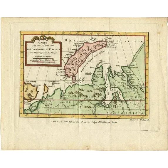 Antique Map of Novaya Zemlya and the Russian Mainland by Bellin, 1760 For Sale - Image 5 of 5