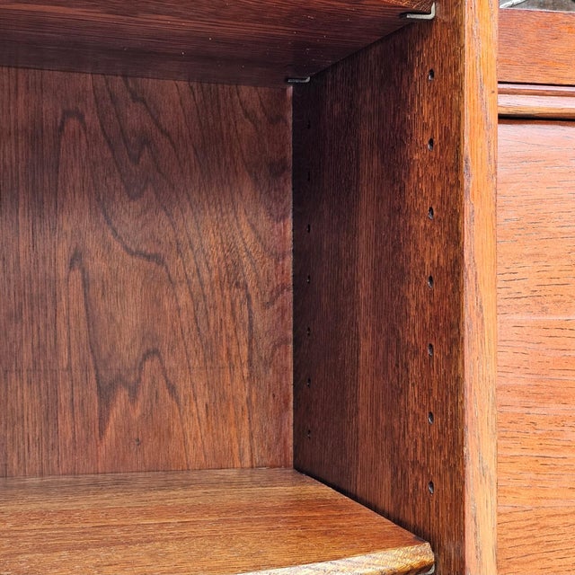 Antique Oak Side-by-Side Secretary Desk | Bookcase | China Cabinet | Larkin-Style For Sale - Image 13 of 15