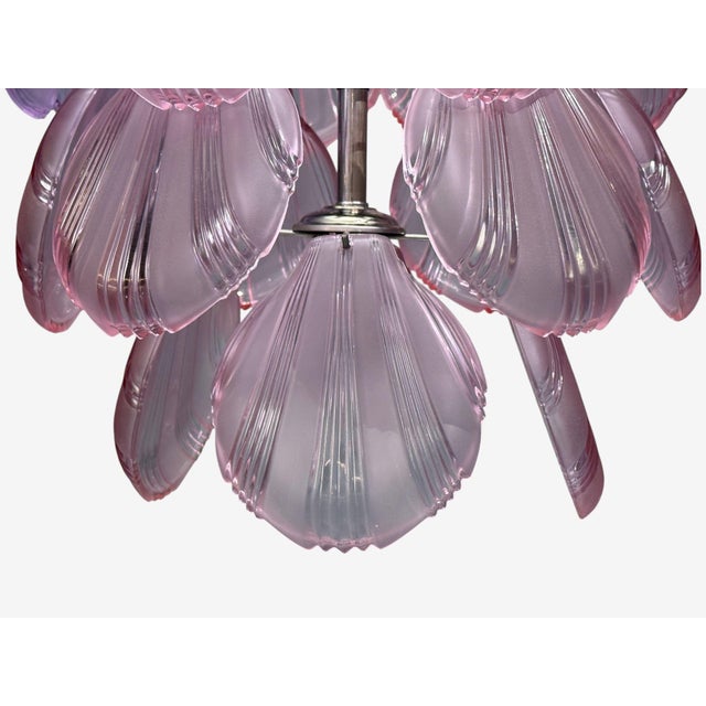 1960s Mid-Century Modern, Purple Shell Motif Murano Glass, Pendant Light, 1960s For Sale - Image 5 of 8