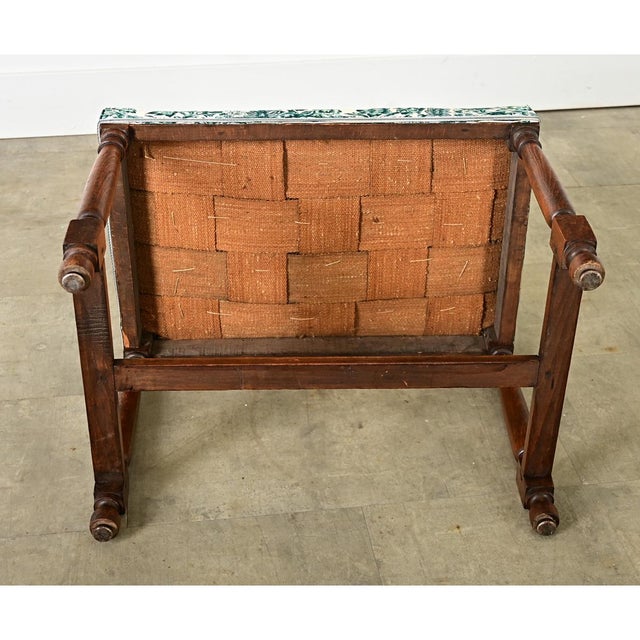 French 19th Century Oak & Upholstered Bench For Sale - Image 11 of 11