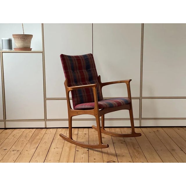 Brown Vintage Teak Rocking Chair from Vamdrup, 1960s For Sale - Image 8 of 13