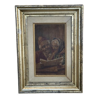 Torquato De Vita, Elderly People, Oil on Panel, 1900 For Sale