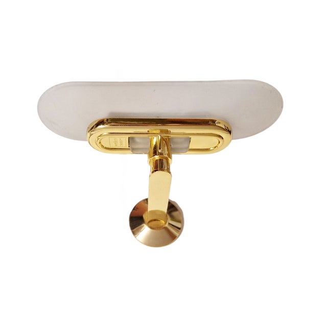 Jill Wall Sconce in Polished Brass and Opaline Glass from Arteluce, Italy, 1970s For Sale - Image 4 of 17