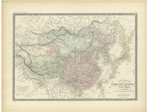 Antique Map of the Chinese Empire and Japan, 1875