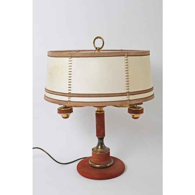 Brown Bouillotte Suede Table Lamp from Lederlux, 1970s For Sale - Image 6 of 18