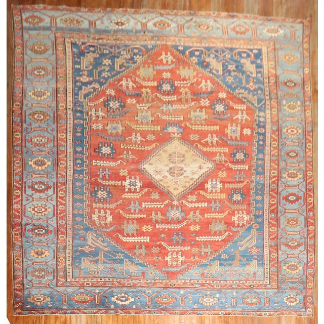 Antique Oversize Tribal Persian Bakshaish Rug For Sale - Image 17 of 18