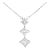 10K White Gold 1/5 Cttw Princess Cut Diamond 3 Stone Drop 18" Pendant Necklace For Sale