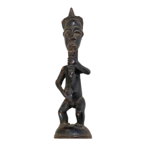 Vintage African Baule Broom With Female Figure 29" H