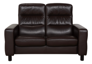 Wave Leather Two-Seater Brown Espresso Manual Function Sofa from Stressless