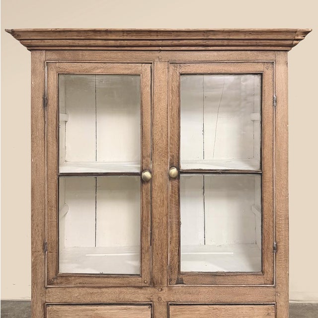 Wood 19th Century Rustic Country French Stripped Pine Vitrine For Sale - Image 7 of 18