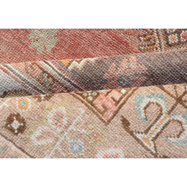 Vintage Turkish Oushak Rug With Terracotta Field and Geometric Medallion 4'9 X 9'0 For Sale - Image 10 of 11