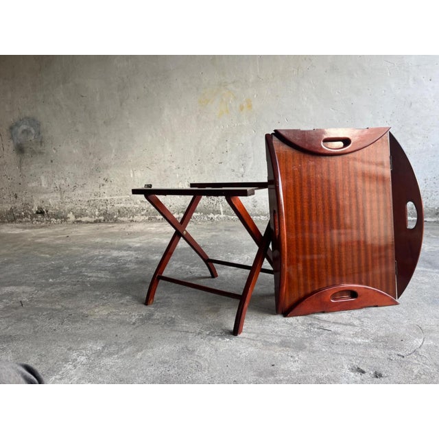 British Butler Boat Table on Trestles For Sale - Image 17 of 17