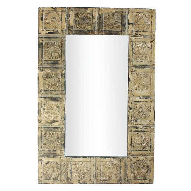 Vintage Tin Ceiling Tile Mirror Chairish