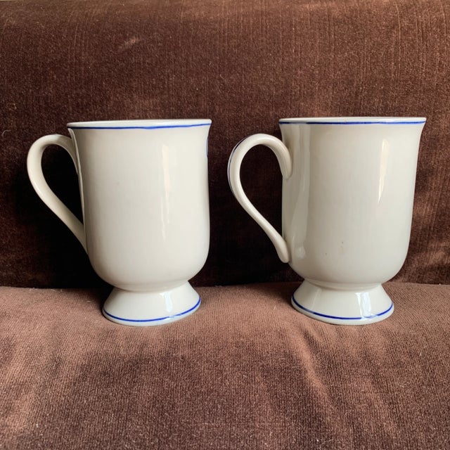 Traditional Pair of Vintage Delft Curacao Mugs For Sale - Image 3 of 12