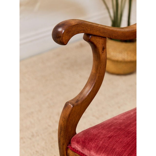 Wood Antique Harp Back Settee For Sale - Image 7 of 12