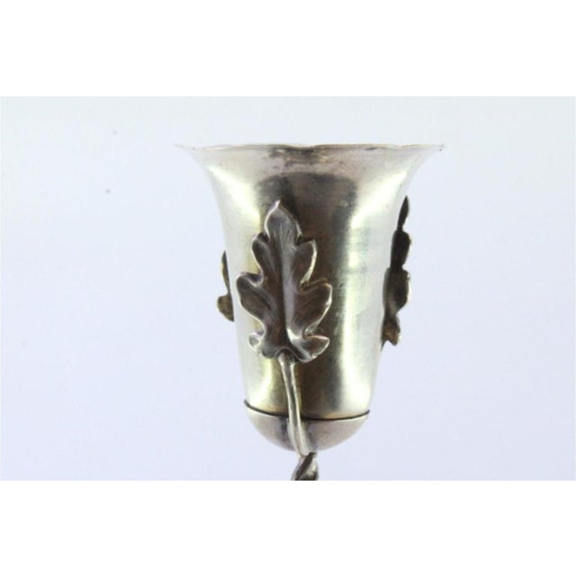 Silver Toothpick Holder with Twisted Column, Acanthus Leaves, Guilloche Base and Shell-Shaped Plates For Sale - Image 4 of 8