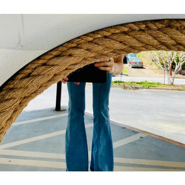 Organic Modern Round Rope Wall Mirror | Chairish