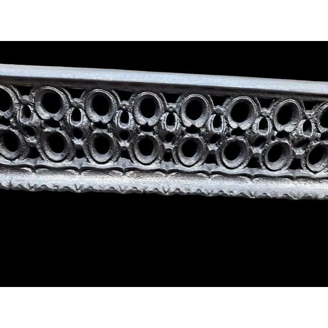 Victorian Cast Iron Pierced Fireplace Fender with Hearth Tray, 1890 For Sale - Image 3 of 7