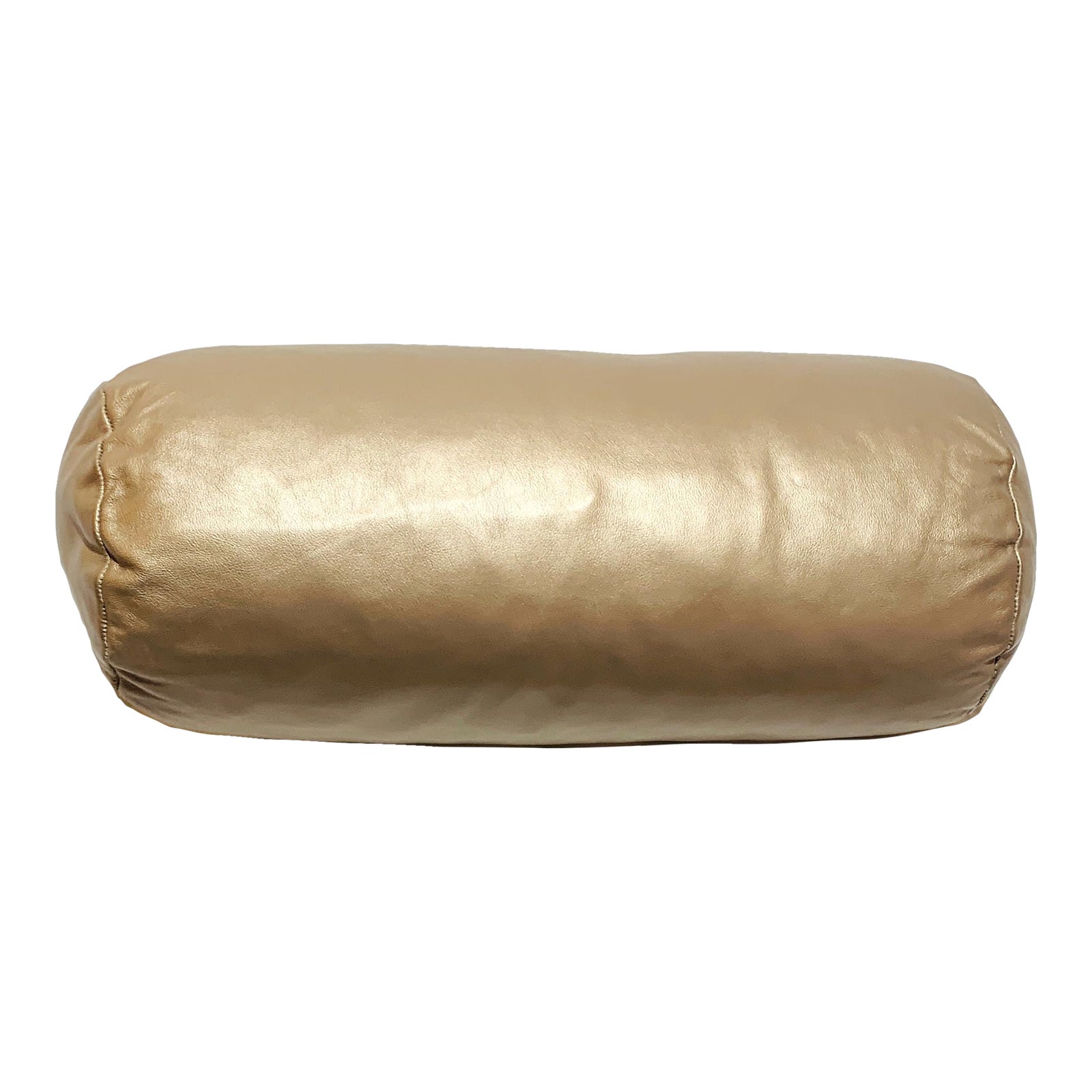 Metallic Gold Leather Bolster Pillow Chairish