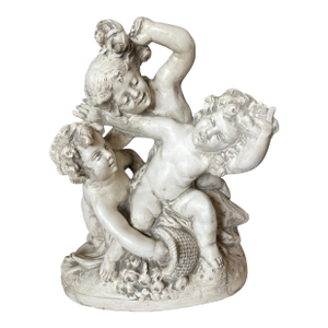 Early 20th Century Raphael Charles Peyre (1872-1949) Figural Sculpture Titled 'Bataille De Fleurs'
