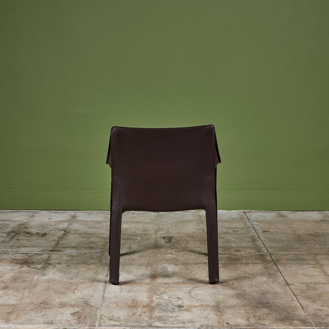 Set of Four Mario Bellini Cab Armchairs for Cassina For Sale - Image 9 of 17