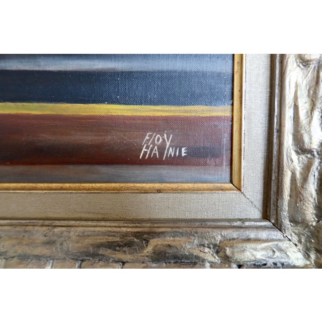 Large Framed Vintage Floral Still Life Oil Painting on Canvas For Sale In Austin - Image 6 of 7