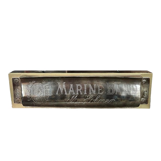 Large Hanging M. Hohner Marine Band Harmonica Store Display Sign For Sale