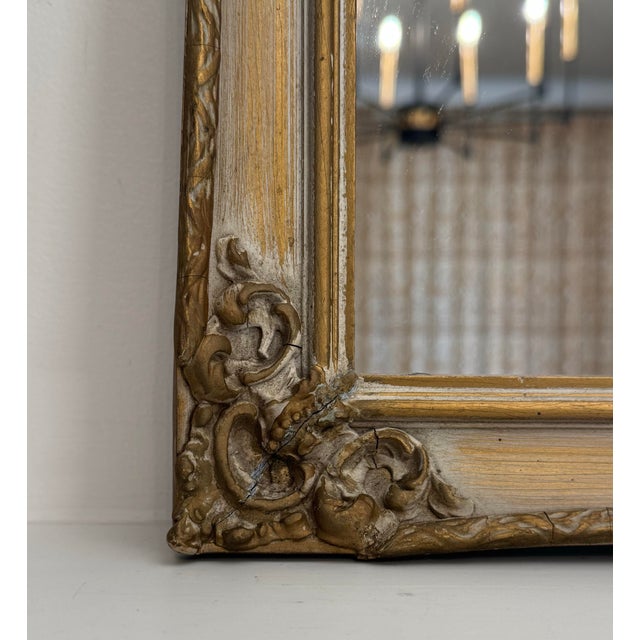 French Provincial Soft Gold Solid Wood Wall Mirror For Sale - Image 9 of 12